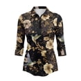 thumbnail image 2 of Uorisanigo Hummingbird Flower Women's Golf Shirt Size 2XL Fashion Women's 3/4 Sleeve Athletic Golf Shirts Versatile Workout Tops Zip Up Collar Quick Dry Outing Wear Workout Sports, 2 of 7