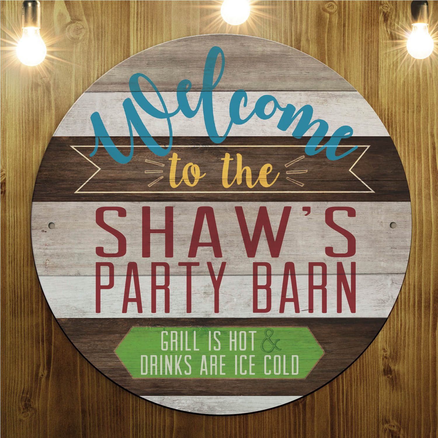 Hot Grill, Cold Drinks Personalized Tin Sign