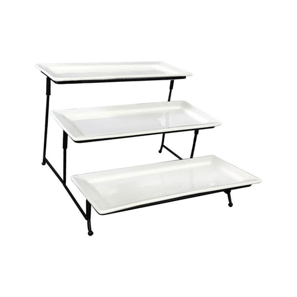 Abbracc 3 Tier Serving Tray Cupcake Tier Stand Home Decorative Tray Kitchen Decor for Rectangle