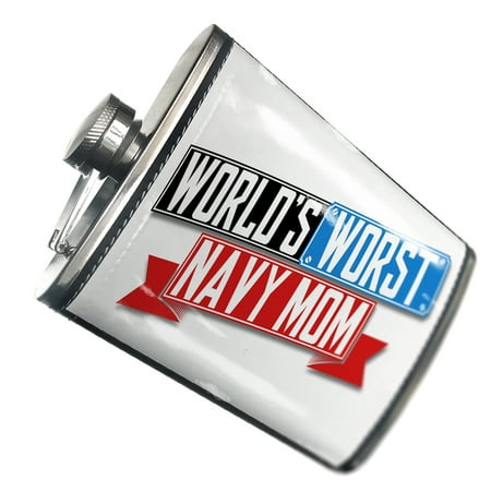 

NEONBLOND Flask Funny Worlds worst Navy Mom