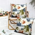 thumbnail image 5 of Set of 2 Fall Pillow Covers Maple Leaves Decorative Pillow Case 16x16 Autumn Cotton Linen Throw Pillow Covers Blue Grey White Stripes Farmhouse Pillow Case for Couch Sofa Car, 5 of 6