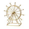 thumbnail image 1 of Modelo de rueda Adorno decorativo dorado Artesanía de metal Estatua Rueda del cielo giratoria para Estilo A, 1 of 8