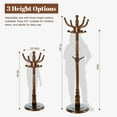 thumbnail image 3 of Wooden Coat Rack Stand, Vintage Natural Birch Wood Coat Racks Freestanding, Solid Coat Tree Stand with 9 Hooks, Classic Sturdy Coat Racks Hall Tree for Entryway, Office, 3 of 9