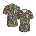 thumbnail image 3 of Yiaed Cute Animal Forest Print Women's T Shirt V-Neck Short Sleeve Shirt Casual Breathable Tee Summer Tops-3X-Large, 3 of 5