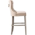 thumbnail image 3 of Costaelm Hank 29" Tufted Velvet Upholstered Counter Stool in Taupe, 3 of 6