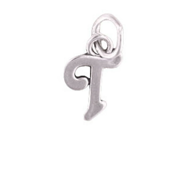 Sterling Silver 18" .8mm Box Chain Scrolled Letter T Pendant Necklace