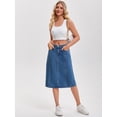 thumbnail image 3 of DARING DIVA Women's A Line Back Waist Knee Length Jean Skirts Small Blue, 3 of 7