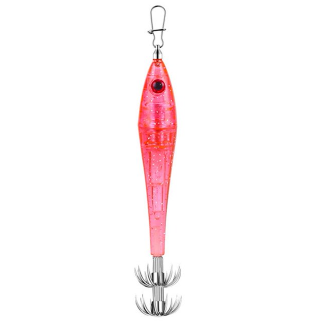 Señuelos de pesca Luz 3D Simulación Ojo Pesca Calamar Gancho LED Pesca (rojo)
