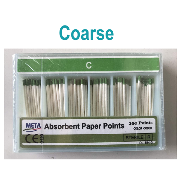 Meta Endodontic Absorbent Points / Paper Points, COARSE, 200/pk.