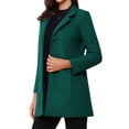 thumbnail image 4 of Abrigo de mujer INSPIRE CHIC de longitud media con cuello alto, de un solo botón, abrigo de invierno en verde hoja de pino talla L, 4 of 6