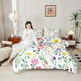 thumbnail image 4 of Castle Fairy Colorful Flowers 3 Pieces Queen Comforter Set for Boys Girls,Chic Floral Blossoms Ultra Soft Bedding Sets,Retro Vintage Aesthetic Bedding Comforter Set Breathable,Ultra Soft Home Decor, 4 of 8