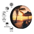 thumbnail image 4 of Fuzoiu Hawaiian Sunset Beach Print Universal Spare Tire Cover with Buckle Strap, Waterproof Wheel Covers for Jeep, Trailer, RV, Truck and All Car-17 inch, 4 of 6