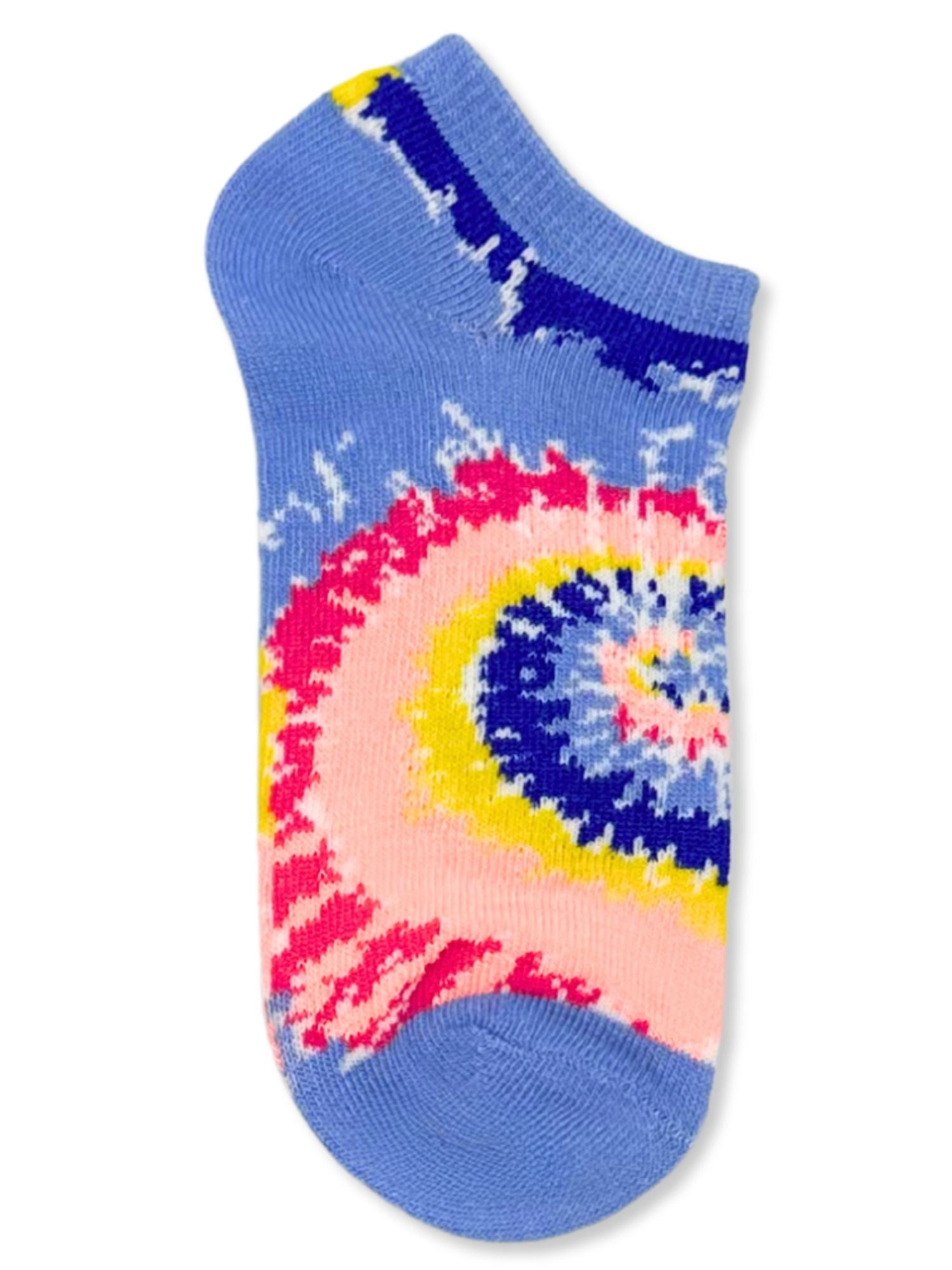 Wonder Nation Girls Rainbow Tie-Dye No-Show Socks, 10-Pack, Sizes S-L