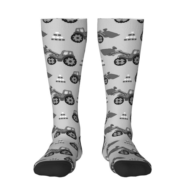 Balery Gray Tractor Calcetines novedosos Calcetines deportivos Calcetines hasta la rodilla Calcetines de algodón Calcetines originales y geniales