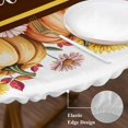 thumbnail image 3 of Orange Sunflower Pumpkins Round Tablecloth, Fitted Table Cover with Elastic for 45"-54" Round Tables, Pastoral Botanical Watercolor Table Cloth Outdoor Indoor Dinning Party Waterproof Tablecloths, 3 of 7