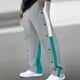thumbnail image 1 of Pantalones largos para hombre, lisos, a la moda, informales, con bolsillos abotonados, cintura elástica, pantalones largos de chándal, pantalones de poliéster para hombre., 1 of 7