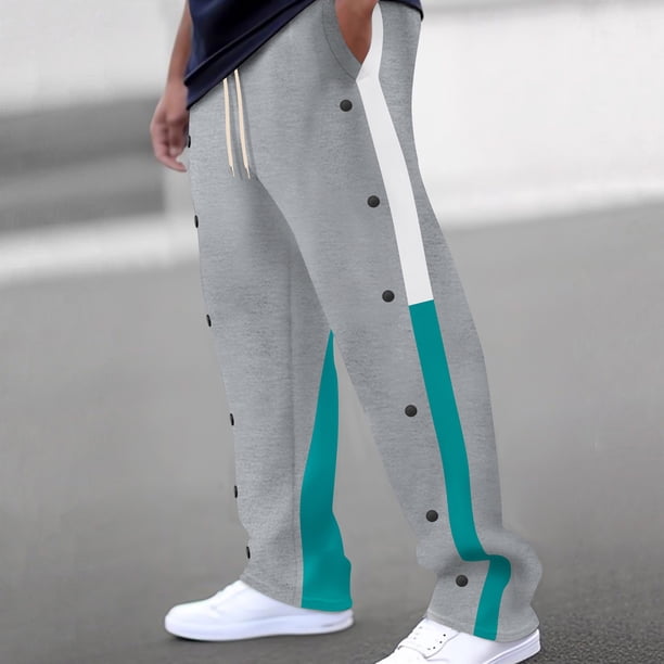 Pantalones largos para hombre, lisos, a la moda, informales, con bolsillos abotonados, cintura elástica, pantalones largos de chándal, pantalones de poliéster para hombre.