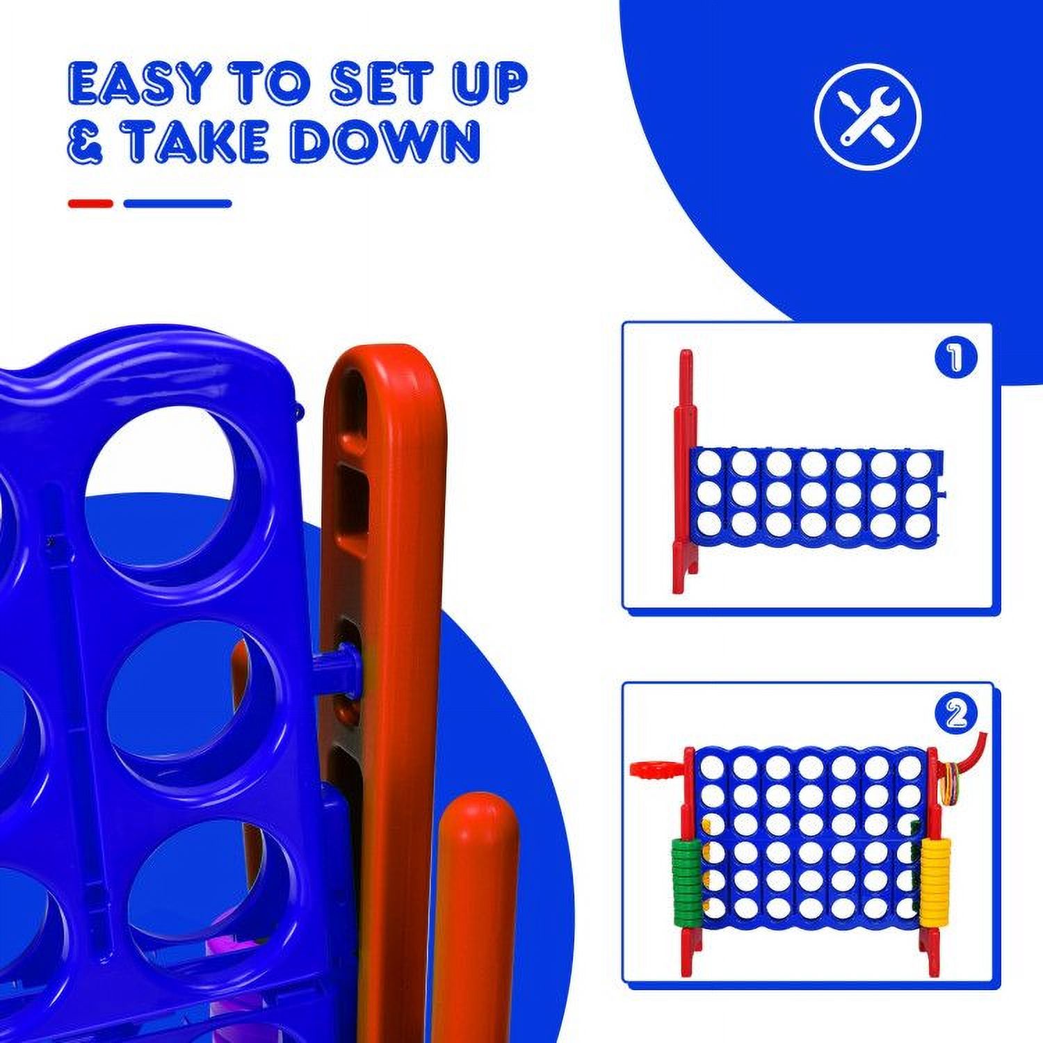 Chateauy 2.5 Feet 4-to-Score Giant Game Set – Large-Sized Tossing & Ring Toss Outdoor Activity for Family, Lawn, Backyard, Party, BBQ, and Beach