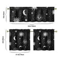 thumbnail image 6 of Kitchen Curtains 24 Inch Short - 3 Panel Set, Gothic Celestial Sun and Moon Print, Mystical Starry Night Astrology Aesthetic, Rod Pocket Window Curtain, Easy Wash, 6 of 6