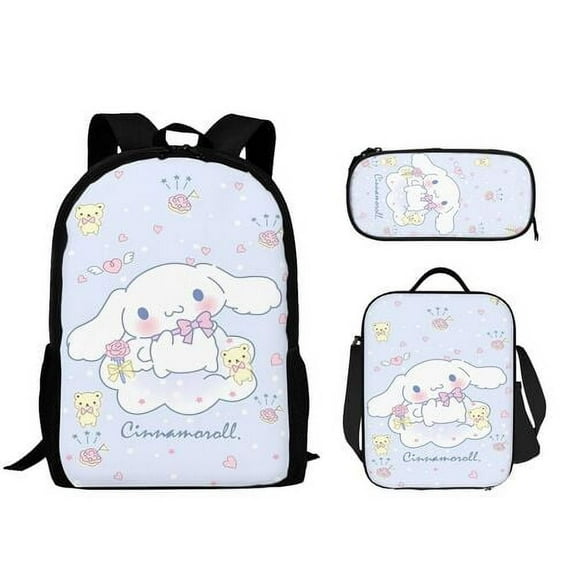 Cinnamoroll Backpack Set, Backpack With Lunch Box And Pencil Case 3pcs Set