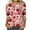 9-Pink, variant on Azrian Plus Size Blouses Women Casual Solid Round-Neck Lace Hollow Out Long Sleeve Pullover Slimming Blouse T-shirt Tops