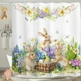 thumbnail image 4 of Hometravel Easter Themed Bathroom Shower Curtain, Fabric Linen Curtain with 12 Hooks, No Drill Easy Installation Curtain for Bathroom, Holiday Decor for Tub and Shower Area, 4 of 6