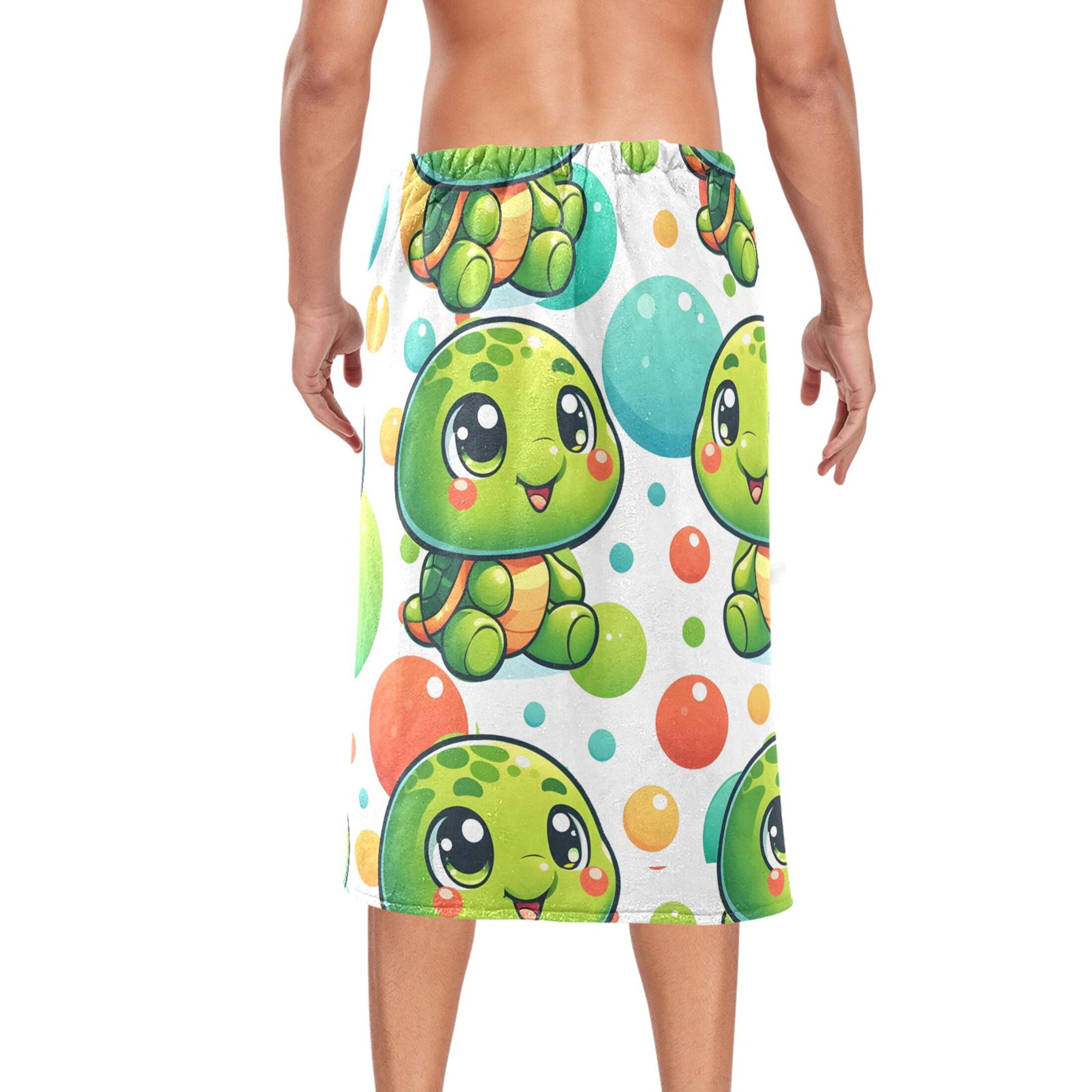 Mens Shower Wrap Adjustable Bath Wrap Towel Body Towels for Gym Shower Sauna Spa Baby Turtle and Ball 60x28