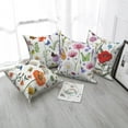 thumbnail image 2 of Spring Floral Throw Pillow Covers 18x18 Set of 4,Wildflowers Plants Butterfly Decorative Pillow Cases for Bedroom Sofa Couch, 2 of 6