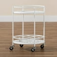 thumbnail image 7 of Baxton Studio Dallan Modern Industrial White Metal 2-Tier Kitchen Cart, 7 of 7