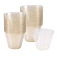 thumbnail image 4 of Gold Plastic Cups Clear Plastic Wine Glasses, for Party Cups 50Pcs, 4 of 5