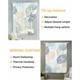 thumbnail image 3 of Blue Green Orange Leaves Tie Up Curtains for Window, Thermal Insulated Balloon Shade Adjustable Rod Pocket Curtains Valance Panels for Kitchen Bathroom Cafe 42 x 63 Spring Watercolor Botanical, 3 of 6