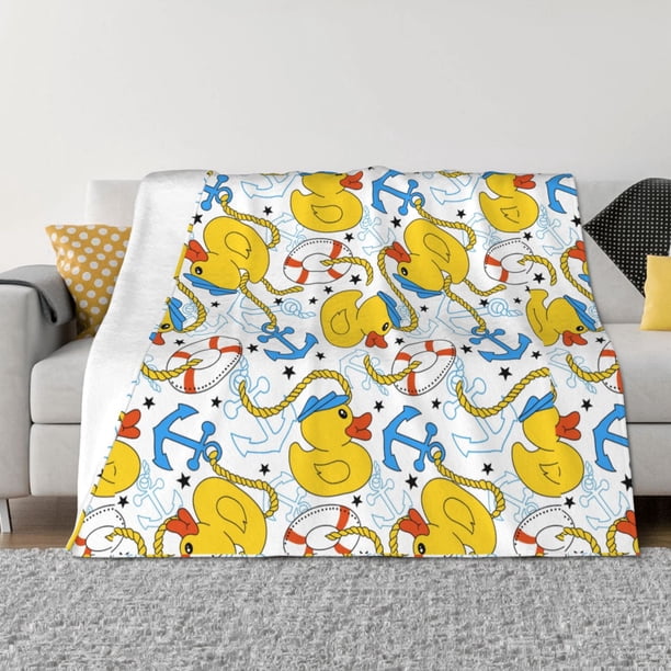 Fotbe Ducks and Anchors Manta de Franela con Estampado, Manta Ultrasuave para Cama, Sofá, Auto, Hipoalergénica y Antibolitas-40"x30"