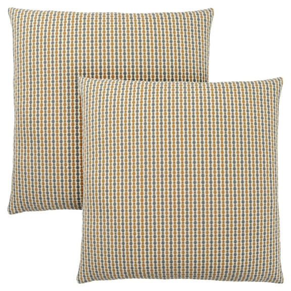 Pillows Set Of 2 18 X 18 Square Accent Sofa Couch Bedroom Polyester Gold