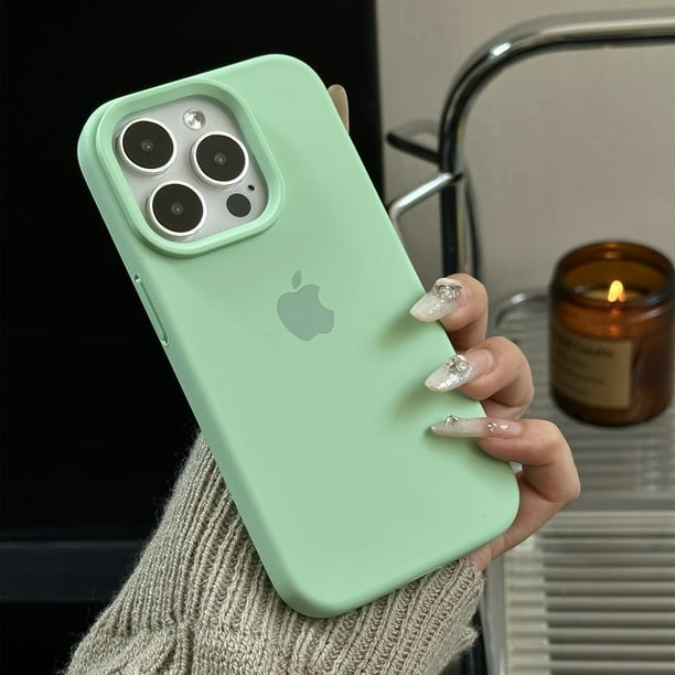 Funda De Silicona Líquida De Color Dulce iPhone 11 12 Pro Max 13 14 Para 14 Plus A Prueba De Golpes Suave