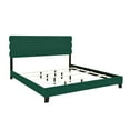 Velvet Slat Back King Bed in Emerald Green Fabric - Walmart.com