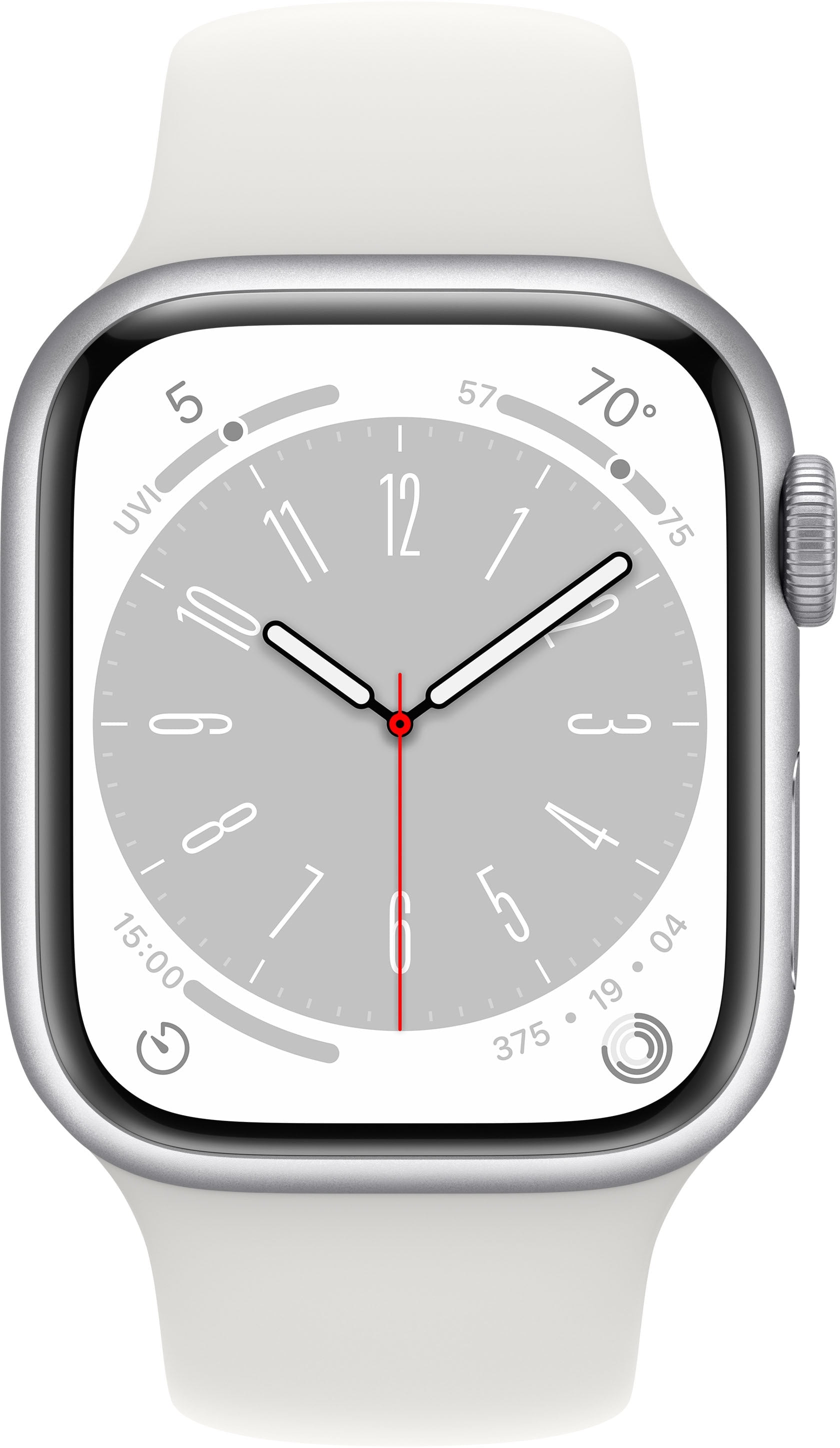 Restored Apple Watch Gen 8 Series 8 (GPS) 41mm Silver Aluminum Case with White Sport Band (Refurbished)