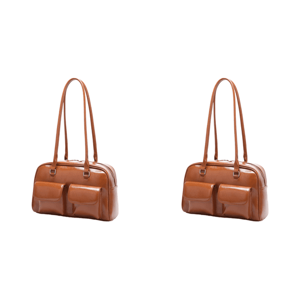 Bolso Hombro para Mujer Con Múltiples Bolsillos Mano Cuero PU (marrón)