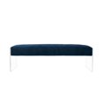 thumbnail image 4 of Pasargad Home BENCH-137 Tribecca Acrylic & Velvet Bench, Navy- 59"W x 13.78"L x 18.11"H, 4 of 5