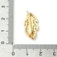 thumbnail image 3 of 10 pc Brass Micro Pave Clear Cubic Zirconia Fold Over Clasps Cadmium Free & Nickel Free & Lead Free Leaf Real 18K Gold Plated 23.5x11x8.5mm, 3 of 3