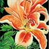 En Vogue B-268 Orange Flower - Decorative Ceramic Art Tile - 8 in. x 8 in.