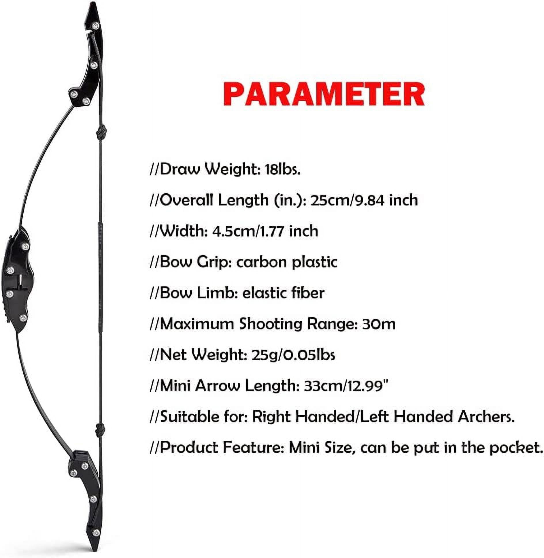 Mini Recurve Bow Set Mini Hunting Metal Material Bow for Right Hand Left Hand Hunting Shooting Practice