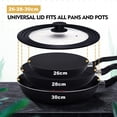 thumbnail image 3 of Universal Lid for Pots,Pans and Skillets,Tempered Glass Lid with Heat Resistant Silicone Rim,Fits  10", 11", 12" Diameter Cookware,Replacement Lid for Frying Pan and Cast Iron Skillet., 3 of 7