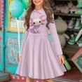 thumbnail image 2 of DISNIMO Axolotl Dress Girls Purple Dresses Kids Button Dress for Church Girls Skater Dress Long Sleeve Twirly Dresses for Girls 9-10 Year Old Girl Dresses Midi Childrens Holiday Dresses Soft, 2 of 7