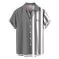 thumbnail image 1 of XDZJLR T-Shirts pour Hommes Plage Hawaïenne Manches Courtes Rayé, 1 of 4