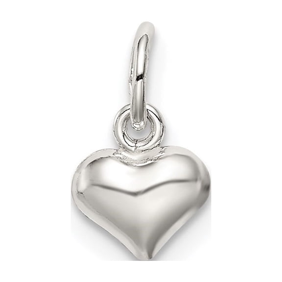 Auriga Fine Jewelry 925 Sterling Silver Puff Heart Charm Pendant for Women
