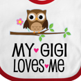 thumbnail image 4 of Inktastic My Gigi Loves Me Girl Owl Girls Baby Bib, 4 of 4