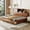 Walnut, variant on Newest Full Size Wooden Daybed with 3 Storage Drawers, Upper Soft Board, shelf, , a set of Sockets , USB Ports, Gray