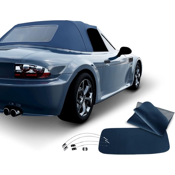 A-Premium Blue Convertible Soft Top Compatible with BMW Z3 1996-2002, with Plastic Window, Replace# BMW300125
