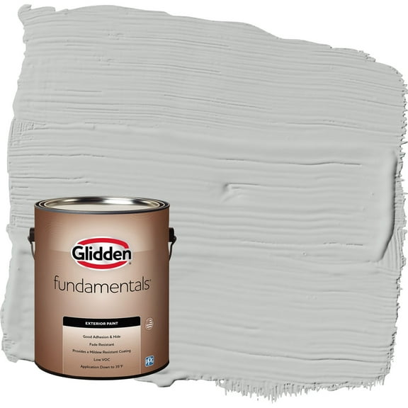 Glidden Fundamentals Solitary State / Gray Flat Exterior Paint, 1 Gallon