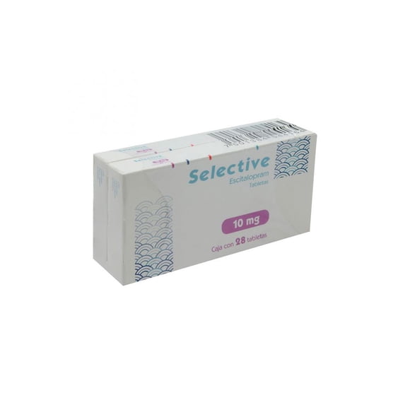 Escitalopram Selective 10 mg 28 tabletas 2 cajas